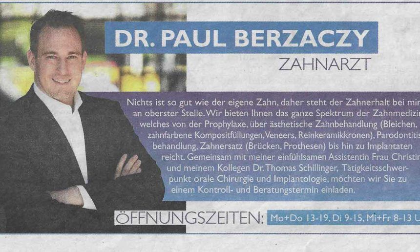 Dr. Paul Berzaczy - Zahnarzt (OE 24)
