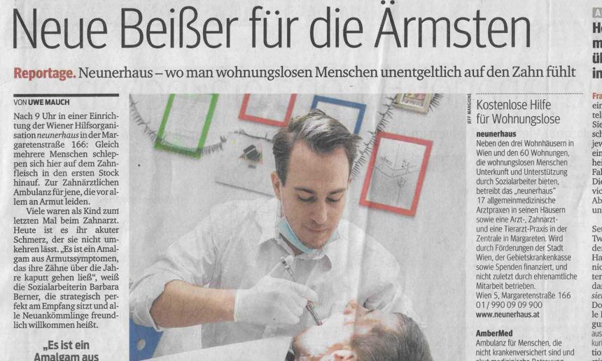 Neue Beißer für die Ärmsten (Kurier)